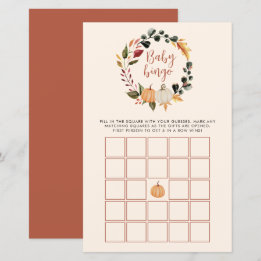 Baby Bingo Herbst Herbst Baby Shower Spiel
