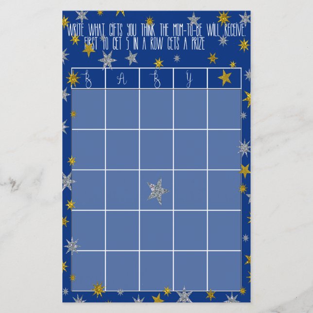 Baby Bingo Little Star Baby Dusche (Vorderseite)