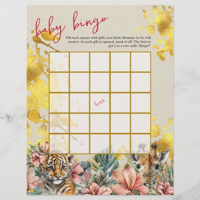 Baby Bingo & Name Race Wild Baby Showspiel Flyer (Vorne)