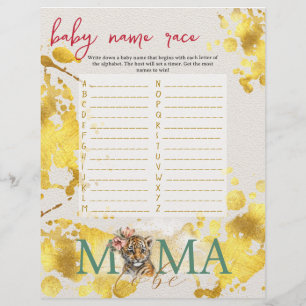 Baby Bingo & Name Race Wild Baby Showspiel Flyer