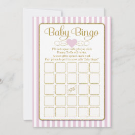Baby Bingo Pink Gold Girl Baby Showkarten