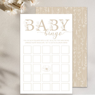 Baby Bingo Spiel Taupe Wildflower