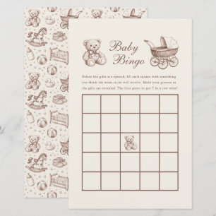 Baby Bingo Vintage-Kinderwagen und Teddybär-Shower