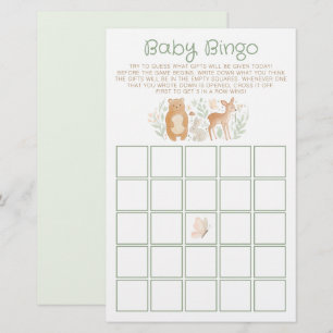 Baby Bingo Waldthemen-Baby-Shower-Spiel