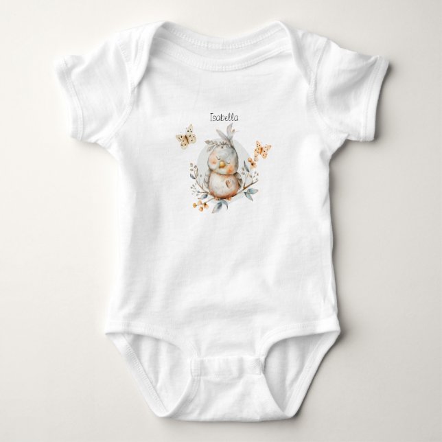 Baby Bird auf einer Wasserfarbe Strampler (Vorderseite)