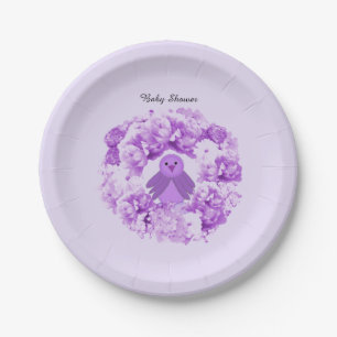 Baby Bird Floral Baby Shower Papier-Teller Pappteller