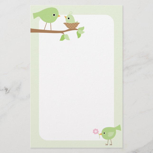 Baby-Bird-Nest (pink) Briefpapier (Vorderseite)