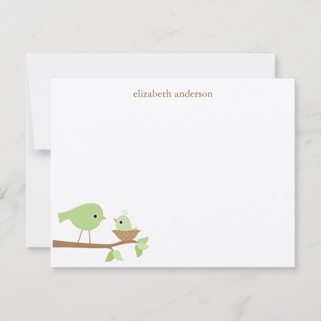 Baby Bird's Nest Baby Shower Danke Mitteilungskarte (Vorderseite)