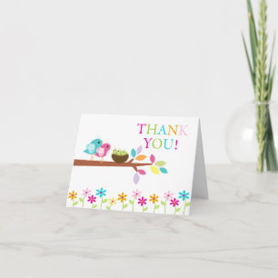 Baby Birds Nest Triplets Danke Note Card