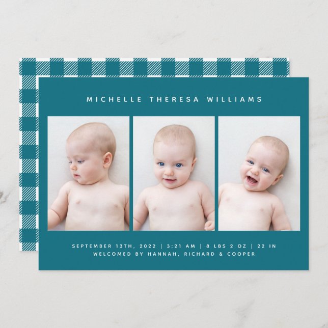 BABY BIRTH-ANKÜNDIGUNG (Vorne/Hinten)