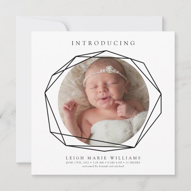 BABY BIRTH-ANKÜNDIGUNG Einführung Baby (Vorderseite)