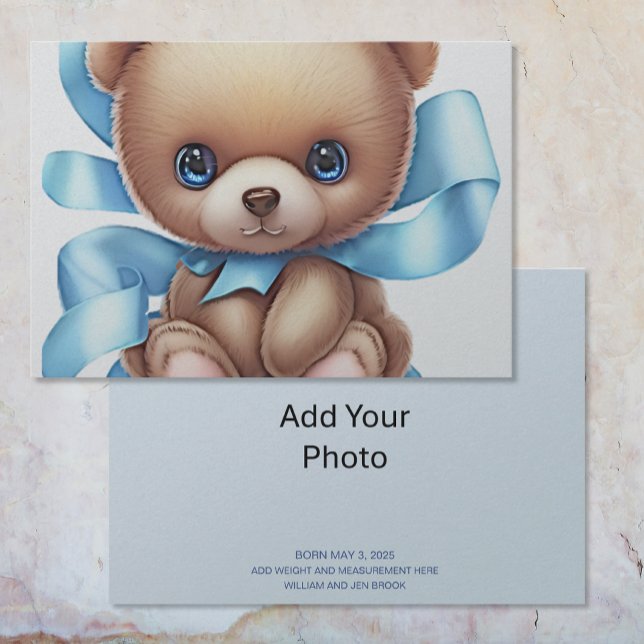 Baby Birth Announcement Card | Foto hinzufügen Ankündigung (Von Creator hochgeladen)