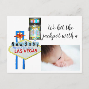 Baby Birth Announcement Las Vegas Ankündigungspostkarte