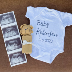 Baby Birth Announcement Reveal Strampler