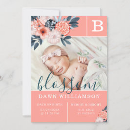 Baby Birth Announcement | Rosa Blume Ankündigung