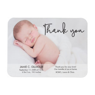 Baby Birth Announcement, vielen Dank, Script Magnet