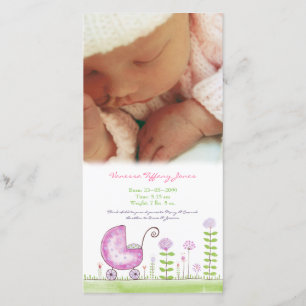 Baby Birth Announction Custom Made Foto Card Ankündigung