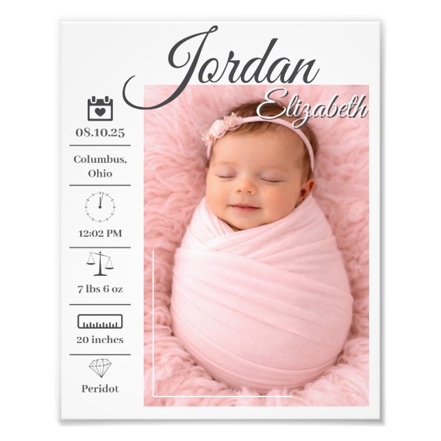 Baby Birth Photo Fotodruck (Vorne)