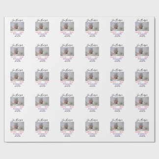 Baby birth stats add name place date keepsake memo geschenkpapier