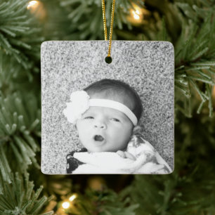 Baby Birth Stats Birth Record Christmas Foto Keramikornament