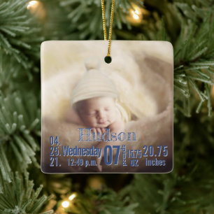 Baby Birth Stats Birth Record Weihnachtsgebäck Fot Keramikornament