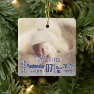 Baby Birth Stats Birth Record Weihnachtsgebäck Fot Keramikornament