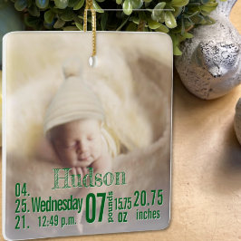 Baby Birth Stats Birth Record Weihnachtsgebäck Fot Keramikornament