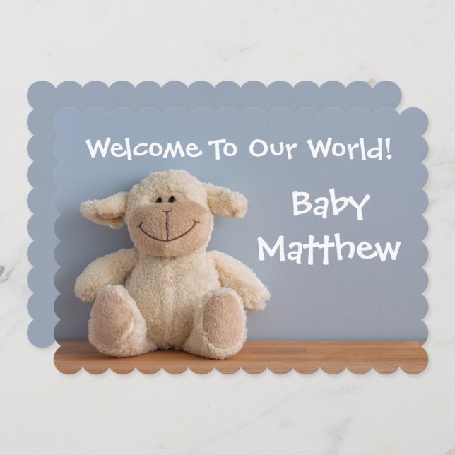 Baby Birth Welcome Card Baby Name Einladung (Vorne/Hinten)