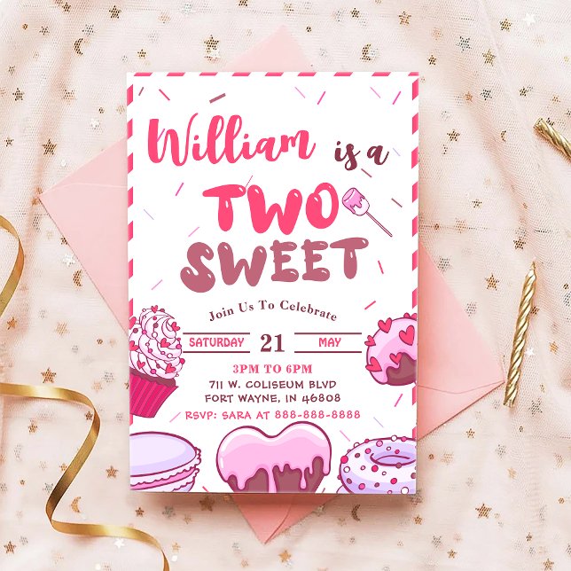 Baby Birthday Candy Two Sweet Party Einladung (Von Creator hochgeladen)