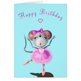 Baby Birthday Card Ballett Tänzerin Maus - Ihr Tex