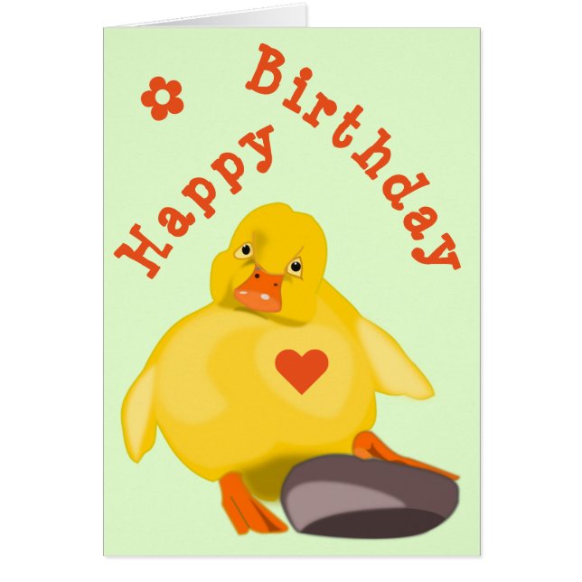 Baby Birthday Card Gelbes Enkeln - Ihr Text (Vorne)