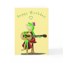 Baby Birthday Card Gitarrenspieler Frosch - Ihr Te