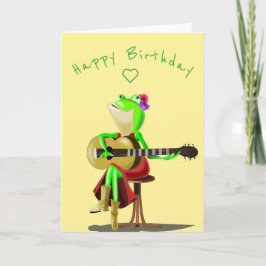 Baby Birthday Card Gitarrenspieler Frosch - Ihr Te Karte