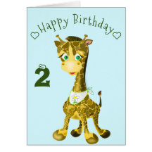 Baby Birthday Card Happy Baby Giraffe - Ihr Text