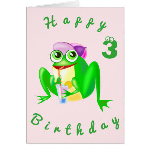Baby Birthday Card Happy Frog - Personalisiert