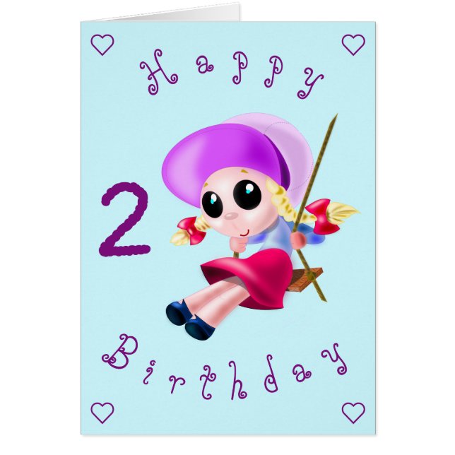 Baby Birthday Card Happy Girl - Dein Text (Vorne)