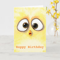 Baby Birthday Card Hühner mit großen Augen