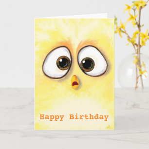 Baby Birthday Card Hühner mit großen Augen Karte