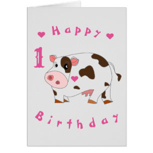 Baby Birthday Card Kleine Kuh - Ihr Text