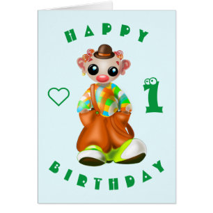 Baby Birthday Card Kleiner Clown - Personalisiert