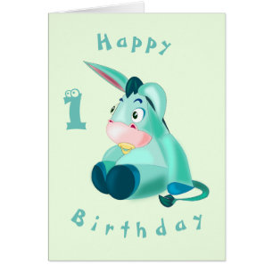 Baby Birthday Card Kleiner Donkey - Personalisiert
