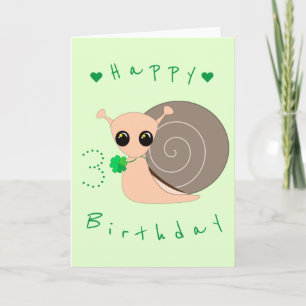 Baby Birthday Card Lucky Snail - individuell anpas Karte