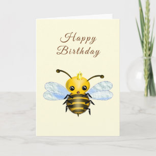 Baby Birthday Card Queen Bee - Ihr Name Karte