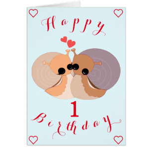 Baby Birthday Card Snail Family - Umarmung