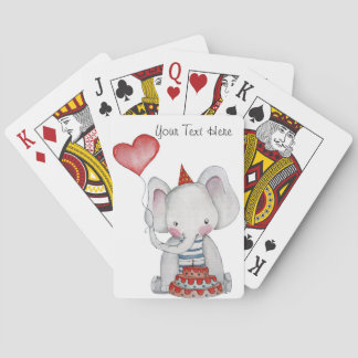 Baby Birthday Elephant Playing Cards Spielkarten