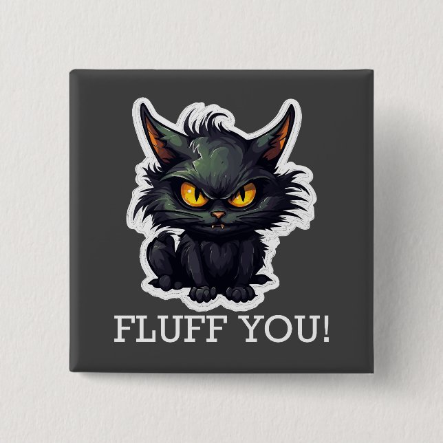 Baby Black Cat Design - Square Button (Vorderseite)