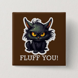 Baby Black Cat Design - Square Button