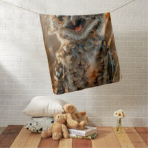 Baby Blanket Owl Niedlich Funny Lächeln