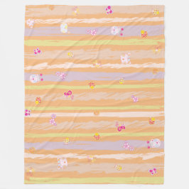 Baby Blanket – Whimsical Nature Parade Pastel Fleecedecke