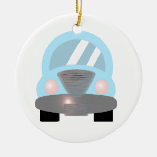 Baby-Blau-Auto Keramik Ornament